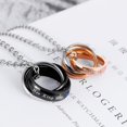 thumbnail image 4 of Collar de acero de titanio para parejas con incrustaciones de diamantes y letras de corona, colgante de acero inoxidable, anillo de plata Forever Love para pareja, aniversario Chris, 4 of 4