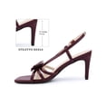 thumbnail image 2 of BLISSFUL STEP Square Toe High Sandal Strappy Heeled Stiletto Heels Sandals for Women Burgundy (Size 6.5), 2 of 7