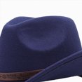 thumbnail image 6 of Gibobby Western Cowboy Hat For 3-8 Years Todddler Unisex Sun Hat Felt Suede Travel Cap Outdoor Sun Visor Wide Brim Hat With Strap Kids Hat,Navy, 6 of 7