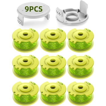 0.080" x 11′Weed Eater String,Trimmer String Compatible with Ryobi One Plus  AC80RL3 Weed Wacker 18v,24v,and 40v Trimmers (9 Pack Trimmer Line & 2 Pack Trimmer Cap)