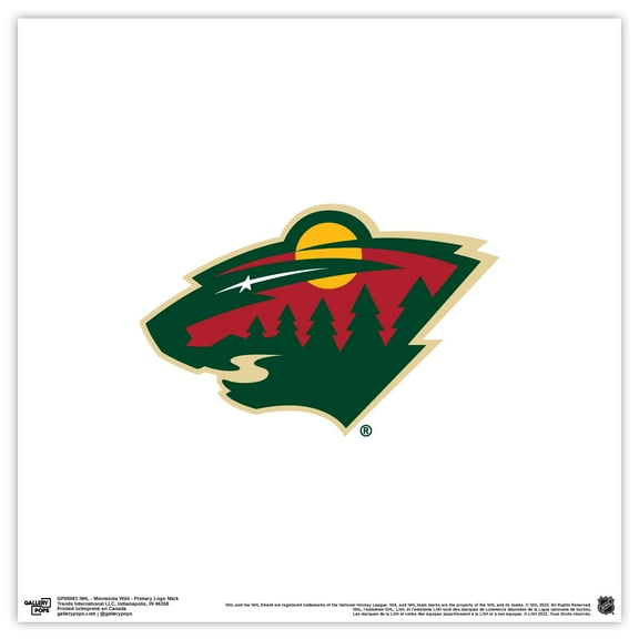 Gallery Pops NHL Minnesota Wild - Primary Logo Mark Wall Art, Unframed Version, 12" x 12"