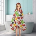 thumbnail image 6 of Gray Football Elements Pattern Hooded Bath Towel，50"x30" for Ages 3 To 12 Kids, Quick Dry Lightweight Soft Microfiber Hood Beach Towel Cover Up for Kids, 6 of 7
