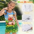 thumbnail image 4 of Psesaysky Cartoon Pig Watermelon Girls Tankini Swimsuit 2 Piece Bathing Suits for Girls Round Neck Swim Tank Top and Drawstring Bottoms for 6-15Y, 4 of 7