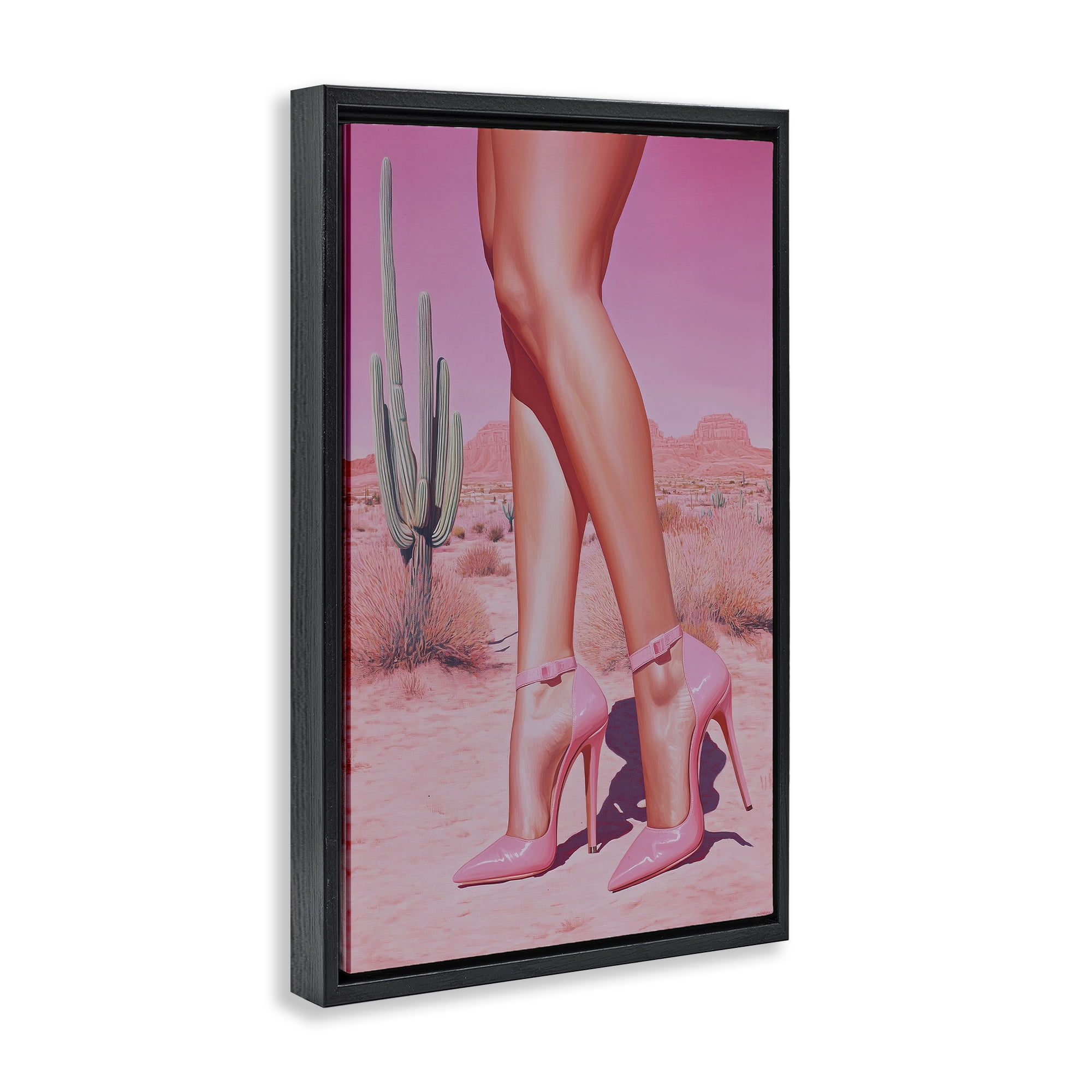 Stupell Industries Desert Heels Cowgirl Black Framed Floater Canvas Wall Art, design by Heidi Kuntz