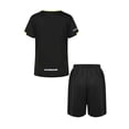 thumbnail image 2 of Venjoe Boys Basketball Training Outfits Football Baseball Jersey with Active Shorts 2 Pieces Black 120, 2 of 7