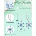 thumbnail image 6 of VESITIM Snowflake Earrings for Women 925 Sterling Silver Winter Dangle Drop Earrings Birthstone Created Aquamarine Leverback Jewelry for Christmas Gifts, 6 of 7