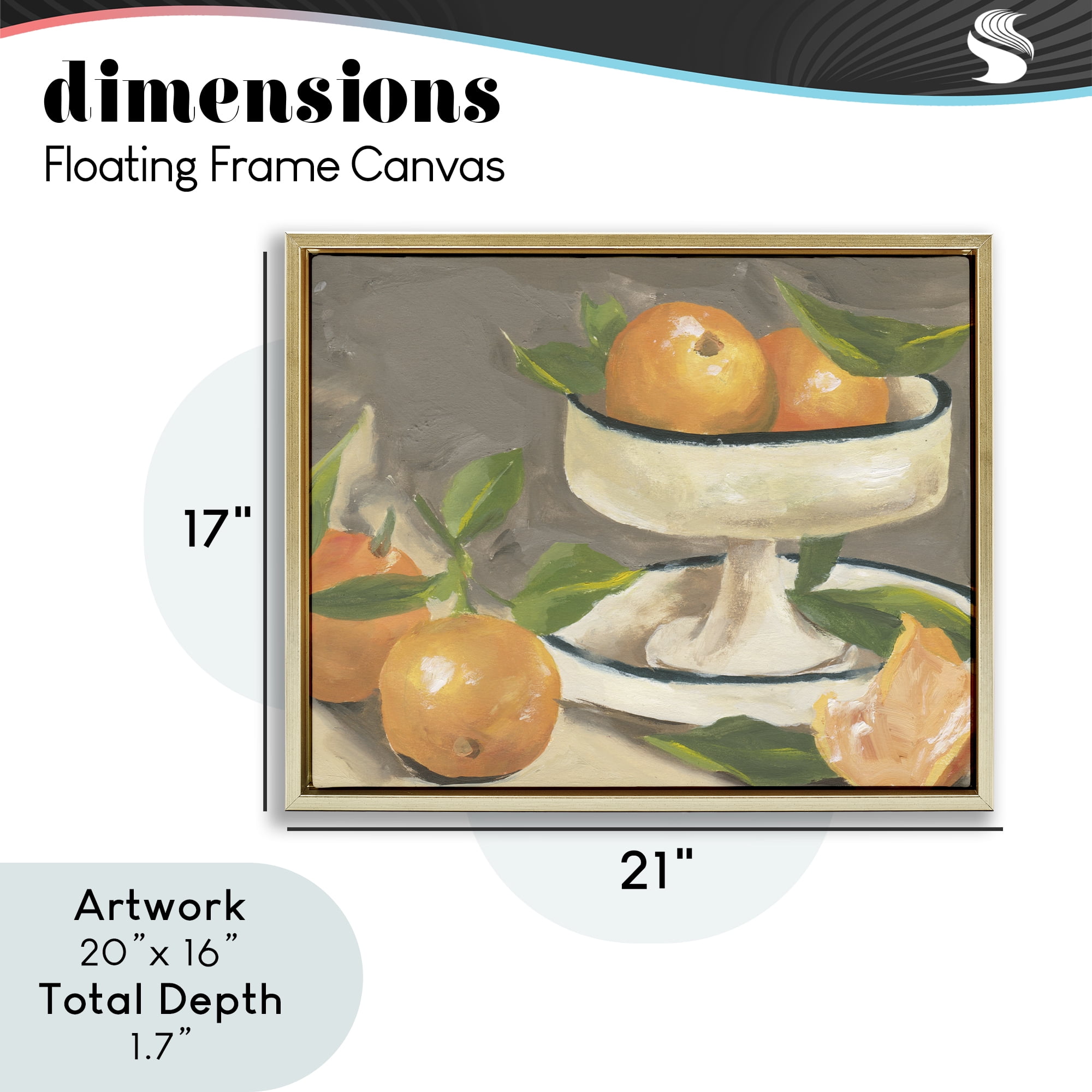 Stupell Industries Citrus In Stillness Gold Framed Floater Canvas Wall Art, design by Melissa Wang