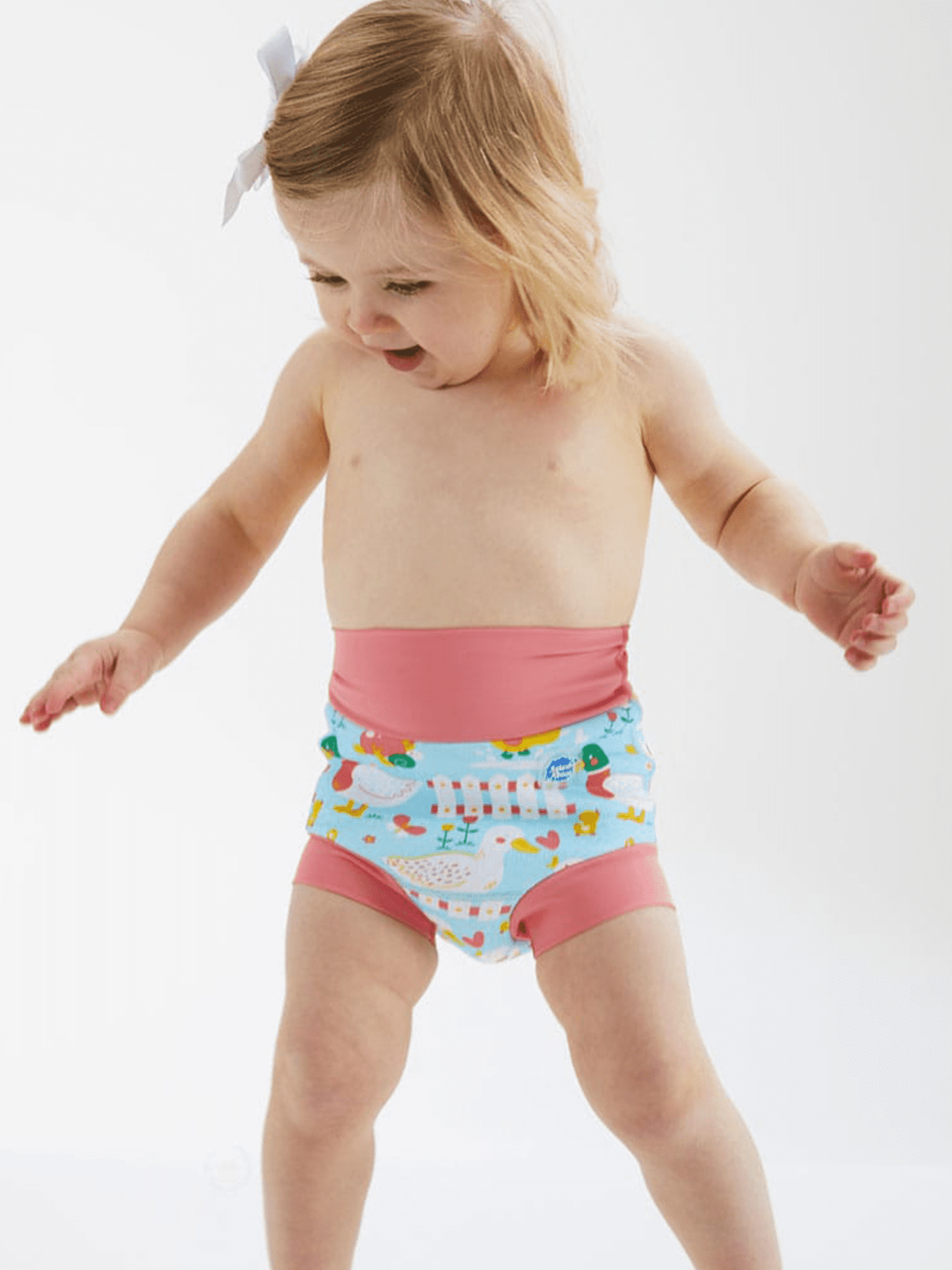 Splash About Girl's Happy Nappy Cloth Swim Diaper, Little Ducks, 6-12 Months