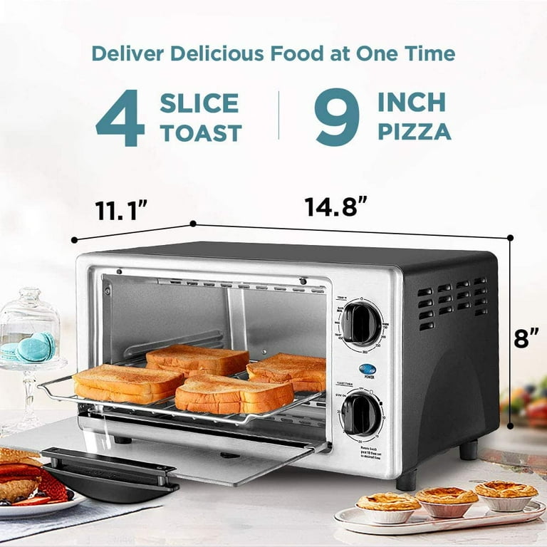 20L Compact Size Countertop Toaster Oven w/Timer-Bake-Broil-Toast Setting