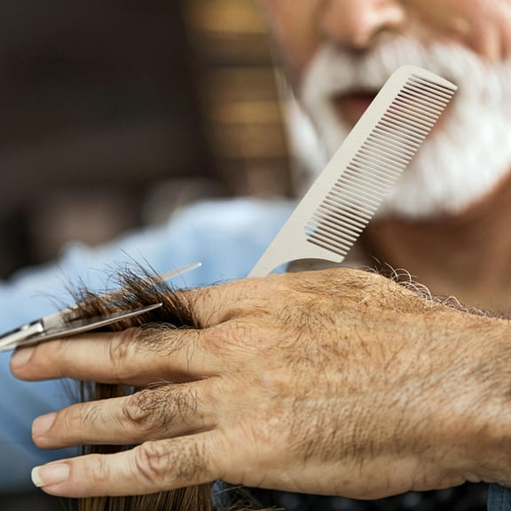 FOLOYORI 2Pcs Metal Comb for Hair Stainless Steel Combs for Salon and Home Use Silver Flat