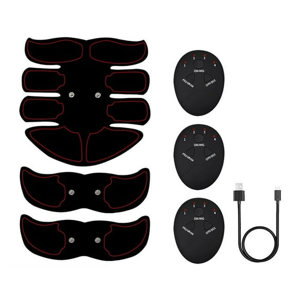 Smart Abdominal Muscle Toner - Abs Stimulator with 6 Modes, 9 Intensity Levels for Body Fitness Shaping, Unisex, Rechargeable Battery Included