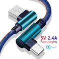 thumbnail image 2 of Cable Micro USB tipo C 2.4A cargador rápido Cable USB codo de 90 grados Cable de datos trenzado de nailon para teléfono Samsung/Sony/Xiaomi Android Tan Jianjun unisex, 2 of 2