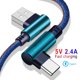 thumbnail image 2 of Cable Micro USB tipo C 2.4A cargador rápido Cable USB codo de 90 grados Cable de datos trenzado de nailon para teléfono Samsung/Sony/Xiaomi Android Tan Jianjun unisex, 2 of 2
