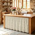 thumbnail image 6 of Dense Floral Fields Cabinet Curtains for Kitchen 32"W x 55"L, Rustic Beige Blossom Vines Floral Borders Pantry Curtain Skirt Magic Tape Short Curtains Decor Privacy Panel for Utility Closet Bathroom, 6 of 9