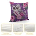 thumbnail image 4 of Qinduosi Pillow Covers Little Cute Owl and Flowers Pillow Cover Purple Pillowcover Soft Double Side Print Sofa Linen Square Throw Pillowcovers inch for Girls Friends Women, 4 of 5