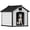 Grey, variant on ZYJOYY Dog House Outdoor, Wood-Look Indoor & Outdoor Dog House with Raised Floor & Air Vents, Grey (40"L× 40" × 40")