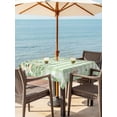 thumbnail image 3 of Outdoor Tablecloths with Umbrella Hole & Zipper, Watercolor Floral 60x60 Inch Square Tablecloths, Spring Flowers Leaves Botanical Green Plaid Waterproof Table Cloth, Patio/Pool/Picnic Table Covers, 3 of 8