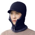 thumbnail image 1 of Knitted Hat Scarf Set, Double Layers Windproof Neck Warmer  For Skiing For Men, 1 of 7