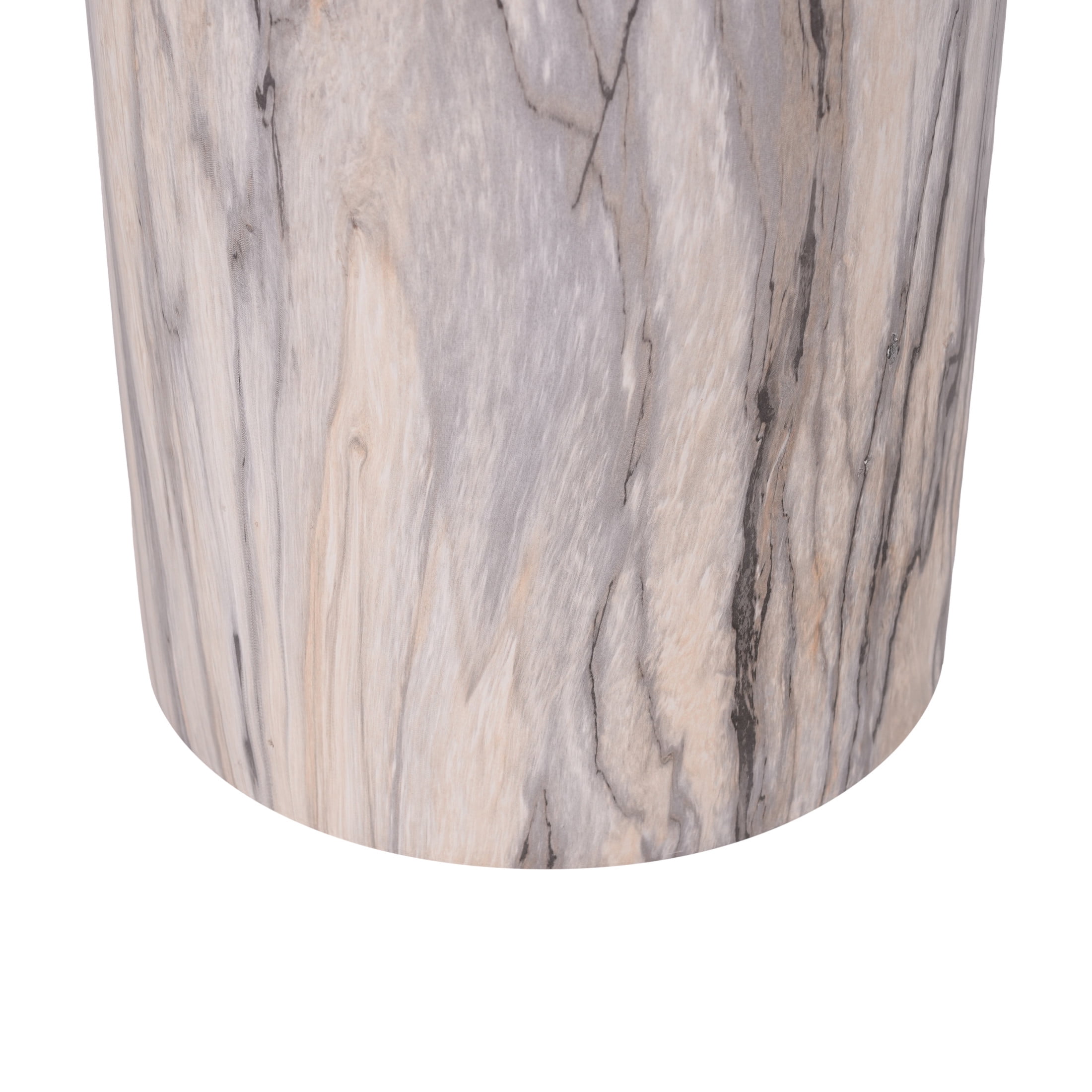 Christopher Knight Home 18.1" Modern MGO Sculptural Round Side Table, Natural Ink Marble Travertine Finish