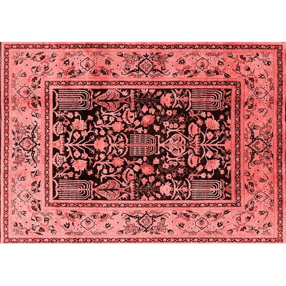Ahgly Company Indoor Rectangle Oriental Red Industrial Area Rugs, 2' x 5'