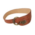 thumbnail image 2 of Runquan Women Wide Belt Brown PU Leather Rivets Patterned Decorative Trendy Hip Belt, 2 of 8