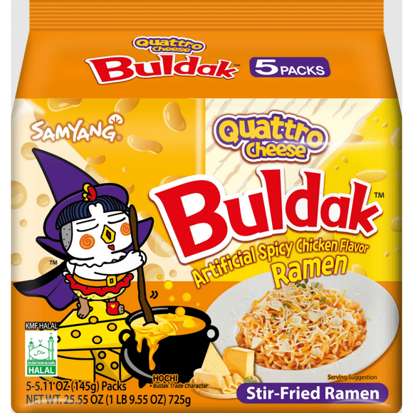 Samyang – Spicy Chicken Buldak Noodle (Four Cheese) 145g x 5