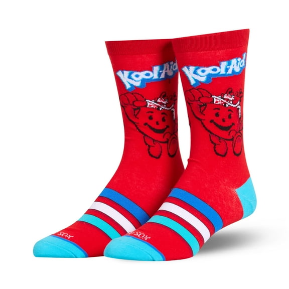 Cool Socks – Kool-Aid Man Red Crew Socks – Size Large for Men & Women – Iconic Pitcher Graphic –