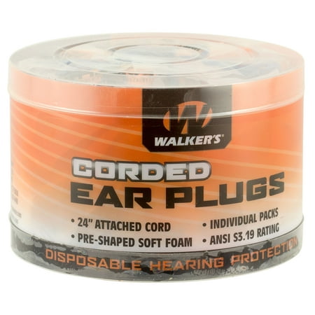 

Walkers GWPCORDPLGBK Corded Foam Ear Plugs Earplugs 25 dB Orange