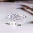 thumbnail image 4 of HeartsAndYou 1.5ct Emerald Moissanite Tapered Baguette Accents Trilogy Ring 18k White Gold Over Silver, 4 of 9