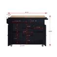 thumbnail image 2 of Black Kitchen Island Cart, Kitchen Island on Wheels, Kitchen Cart with Storage Drawers, Towel Rack and Open Compartments, Stable and Durable, Space Saving Design, Easy Assembly, 2 of 5