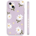 thumbnail image 4 of for iPhone 13 Pro Max Case Cute Flower Daisy Pattern Full Camera Lens Protection Shockproof TPU Bumper Liquid Silicone Protective Cover Phone Cases for iPhone 13 Pro Max 6.7" 5G-Purple, 4 of 8