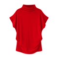 thumbnail image 3 of Blouse Décontractée en Coton à Manches Courtes Col Roulé pour Femmes, T-shirt Grande Taille, 3 of 4