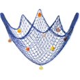 thumbnail image 1 of eZAKKA Decorative Fish Net, 79 x 59inch Mediterranean Style Nautical Decorative Fishing Net Wall Hangings Decoration with Sea Shells (Blue, 79 x 59 inch), 1 of 8