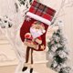 thumbnail image 2 of Toystoory Colgador de medias con patrón de rejilla de Navidad, calcetines con pierna larga, aperitivos, colgante, decoración, bolsa de regalo, escaparate Kits de decoración para fiestas Papá Noel Toystoory HA069610-01, 2 of 6