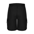 thumbnail image 4 of Mens Shorts Athletic Mens Cargo Shorts Summer Cotton Knee Length Sweat Shorts Drawstring Stretch Waist Athletic Workout Gym Jogger Shorts, 4 of 7