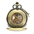 thumbnail image 3 of TSV Men's Mechanical Retro Pocket Watch, Classic Mechanical Movement Pocket Watch with Chain, 3 of 7