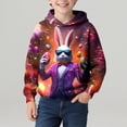 thumbnail image 4 of Sudadera con capucha para niño, para niño, con estampado de Feliz Día de Pascua, color, manga larga, informal, deportiva, con capucha, sudadera con capucha de manga larga, top con inserciones en los h, 4 of 5