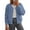 Blue, variant on PRETTYGARDEN Fall Long Sleeve Cardigans for Women Trendy Open Front Winter Button Down Crewneck Soft Knit Sweater Jacket