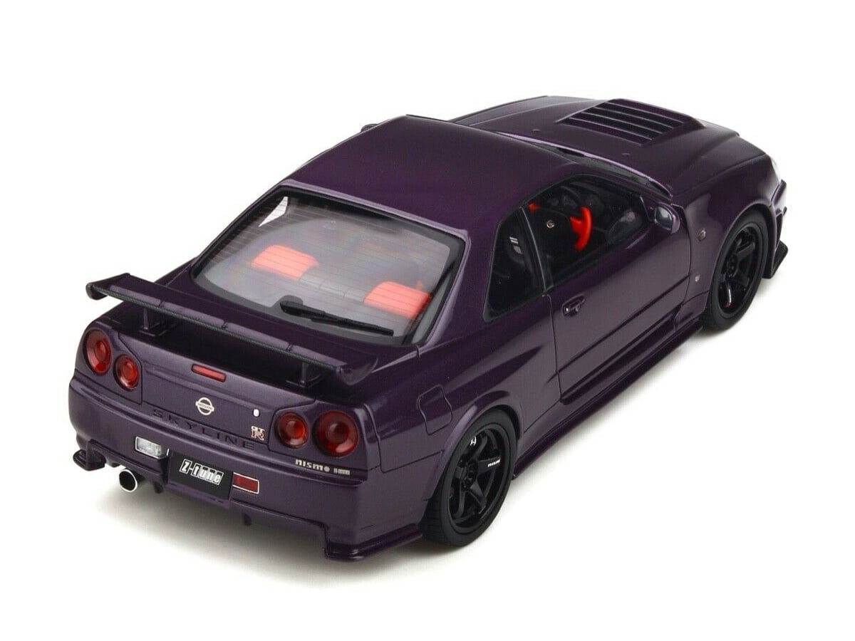 Nissan Skyline Gt R Nismo Z Tune R34 Midnight Purple Metallic With Black Wheels 1 18 Model Car By Otto Mobile Walmart Com Walmart Com