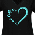thumbnail image 4 of Inktastic Paw Print Heart Women's Plus Size V-Neck T-Shirt, 4 of 5