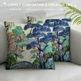 thumbnail image 3 of Shiartex Chinoiserie Pillow Cover Asian Scenic Purple and Blue Throw Pillow Covers Farmhouse Tree Leaves Pillow Case Cushion Covers for Sofa Couch Living Room, 3 of 5