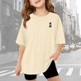 thumbnail image 4 of Shirts for Girls Girls Cotton Shirts Children Graphic T Shirt Casual Loose Fit Short Sleeve Tee With Print Comfortable Blend Top For Kids Toddler And Youth, 4 of 8