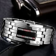 thumbnail image 2 of Binary Red LED Digital Watch Waterproof Mens Classic Creative Fashion Plated Wrist Watches, 2 of 8