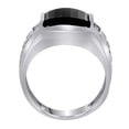 thumbnail image 3 of Mauli Jewels Engagement Rings for Men 0.03 Carat Mens 12x10 Onyx And Diamond Ring Prong-Setting 10K White Gold, 3 of 3