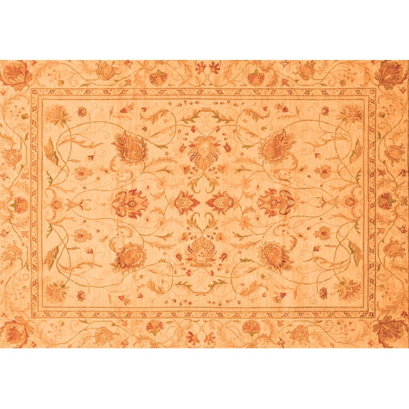 Ahgly Company Indoor Rectangle Oriental Orange Traditional Area Rugs, 8' x 10'