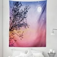 thumbnail image 1 of Night Tapestry, Dreamlike Ethereal Sky with Moon Stars and Blooming Spring Tree Branches, Fabric Wall Hanging Decor for Bedroom Living Room Dorm, 5 Sizes, Blue Pale Pink Black, by Ambesonne, 1 of 1