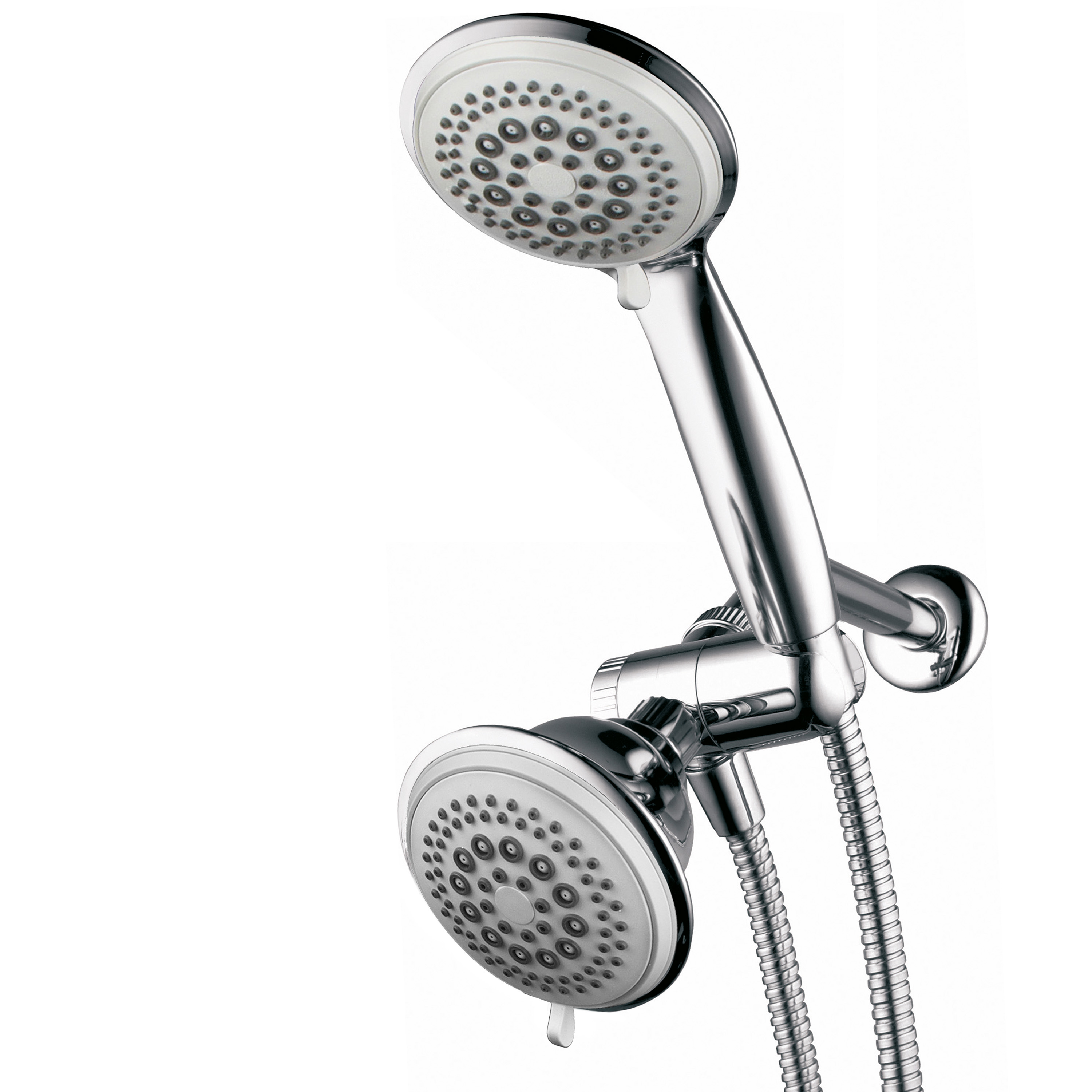 DreamSpace High Pressure 36 Setting Luxury 2-in-1 Showerhead Combo with 6ft. Stainless Steel Hose - Use Fixed and Handheld Shower Head Separately or Together / Chrome Finish / Top US Shower Brand
