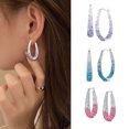 thumbnail image 2 of Pendientes curvos de 2 uds., delicados pendientes redondos de cristal a la moda, exquisitas orejas que combinan con todo, joyería, regalos de Ropa, zapatos y accesorios Miscelánea Púrpura 1 Jumpingount  AP016559-01, 2 of 6
