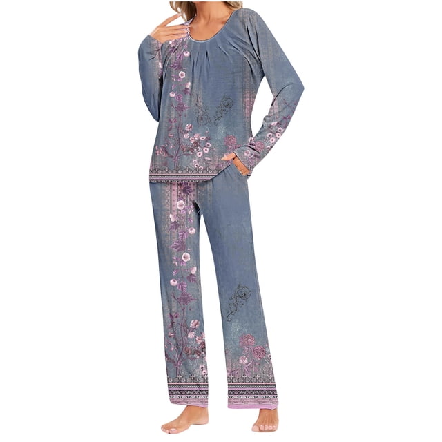 Funicet Ensemble de Pyjama pour Femmes, Ensembles de Pyjama pour Femmes, Haut Dégradé Imprimé Décontracté Pantalon Ensemble de Pyjama, Pantalon de Pyjama pour Femmes, Ensemble de Pyjama pour Femmes