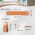 thumbnail image 2 of Uxcell Leather Drawer Pulls Leather Handle Center Cabinet Dresser Knobs with Screws for Dresser Cupboard Closet Doors Light Orange, 2 of 7